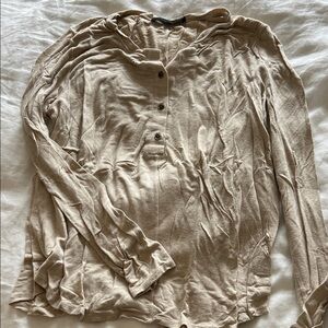 Jenni Kayne Tan Long Sleeve Tee Henley